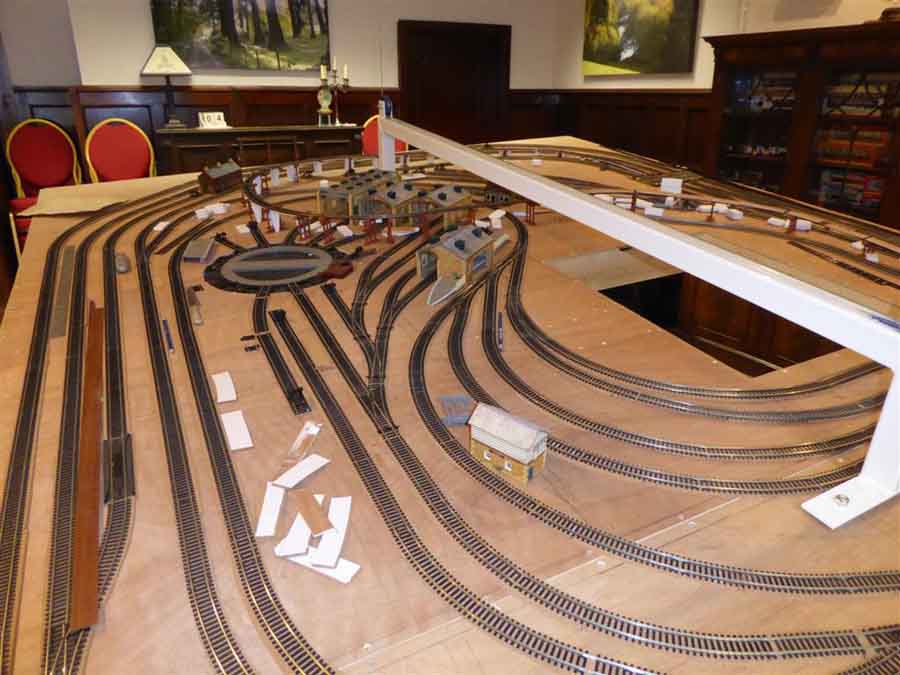 Suspended model train track