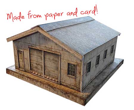 model railroad warehouse printable building