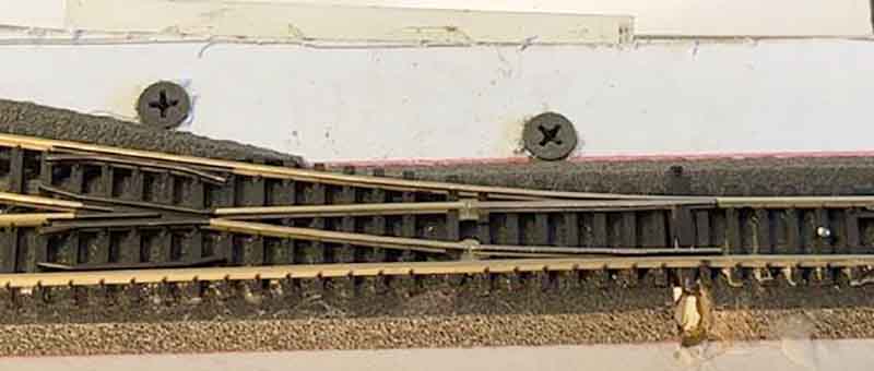 turnout switch motor on HO scale track