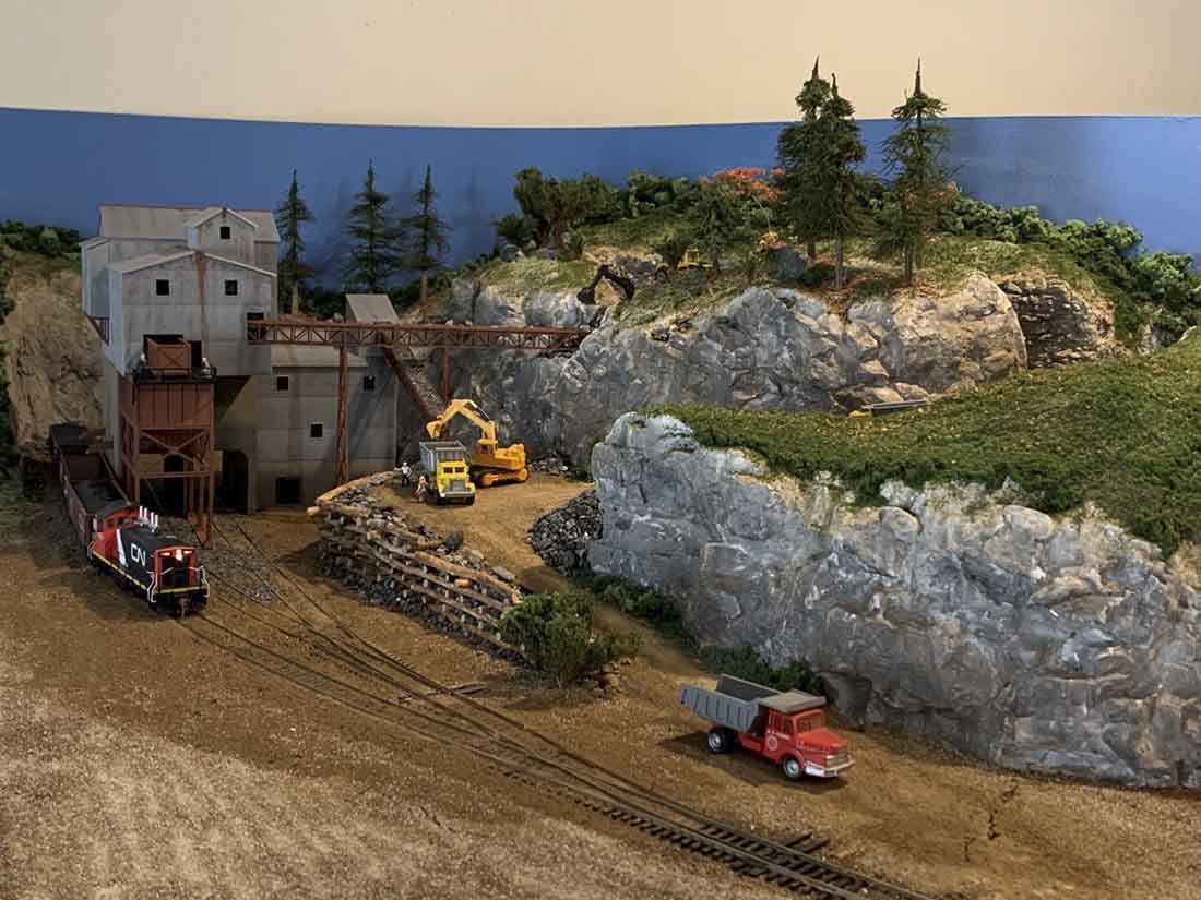 HO scale model train hobby mine