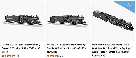 HO scale steam locomotives