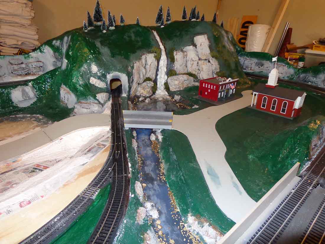 model railroad adding scenery