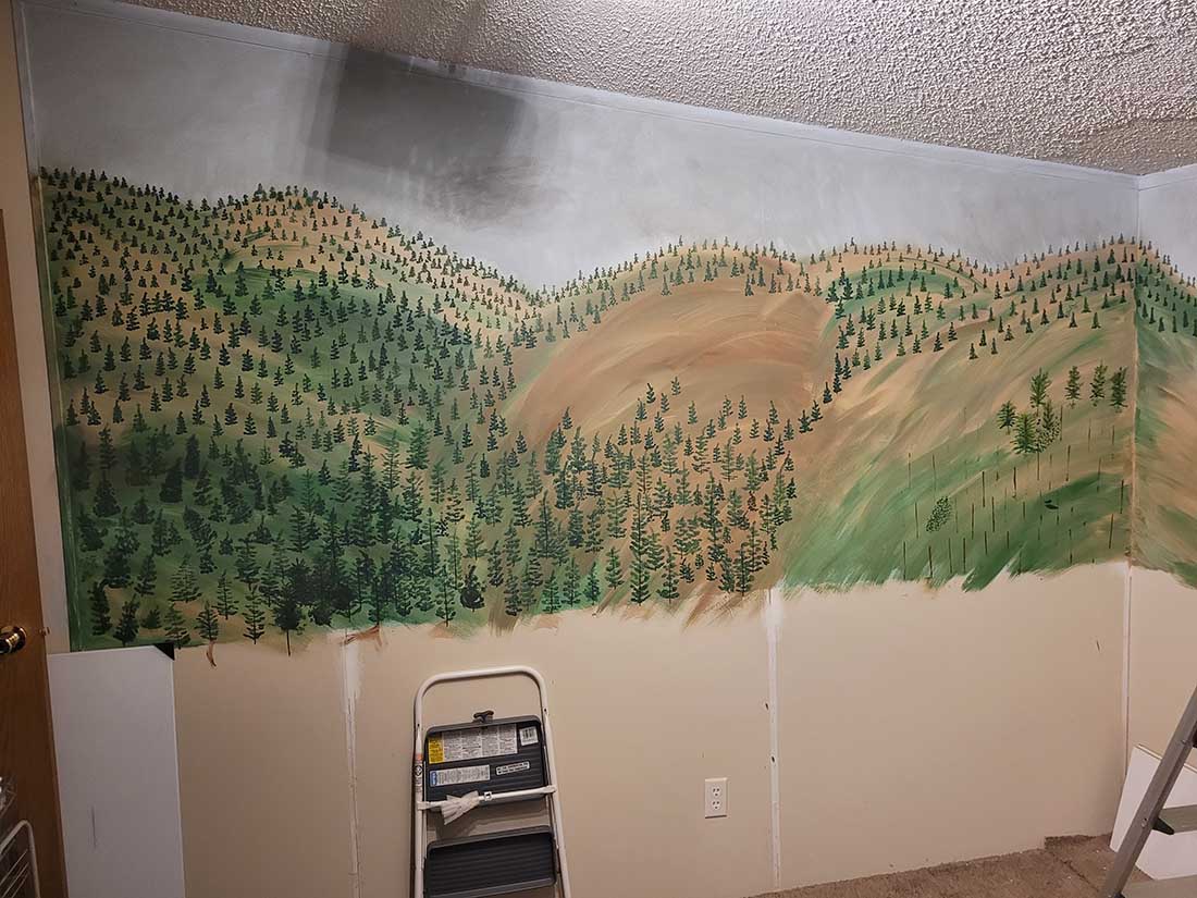 model railroad painted backdrop wall