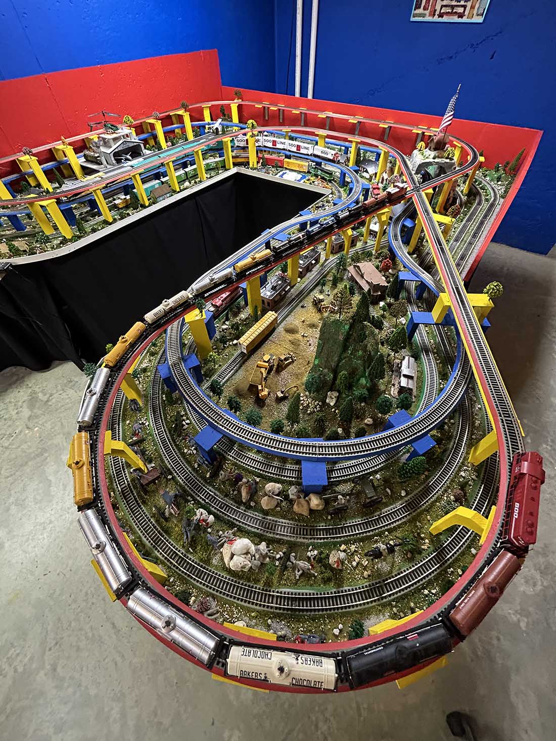 Elevated model train track