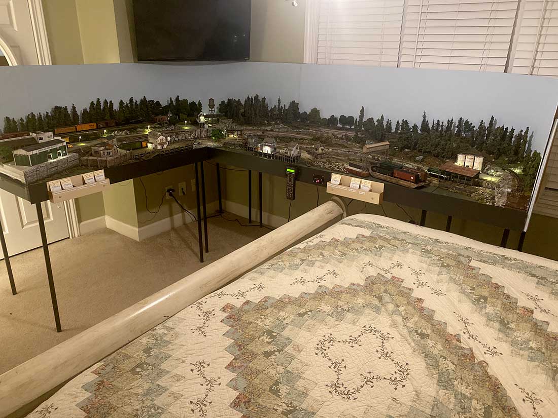 model train layout overhead view