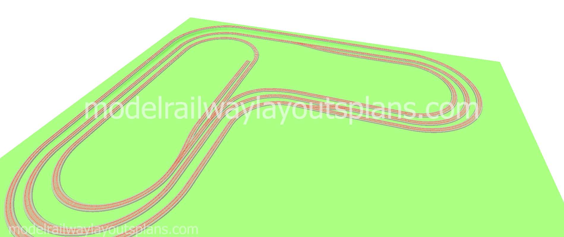 L shaped N scale layout track plan