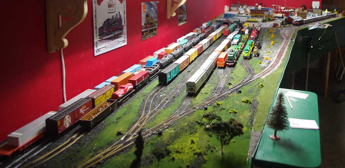 model railroad train yard