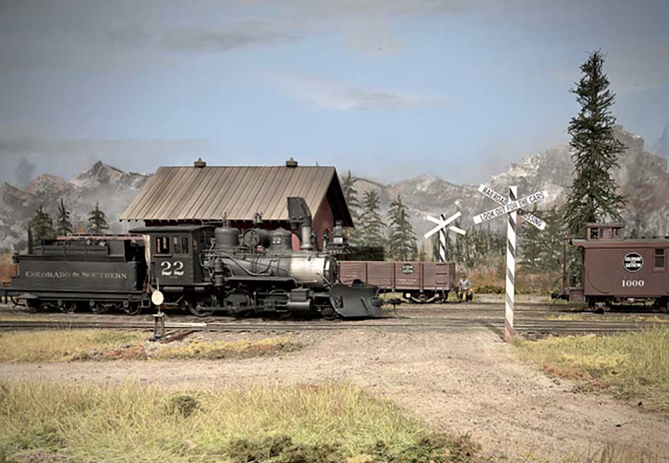 Battery power for model trains road crossing