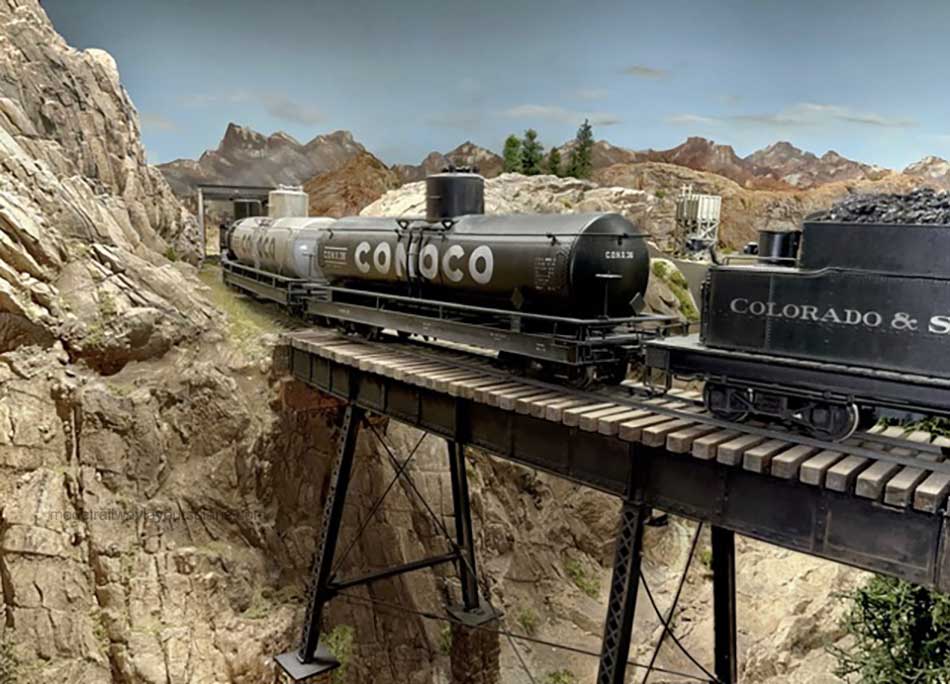 Battery power for model trains trestle bridge