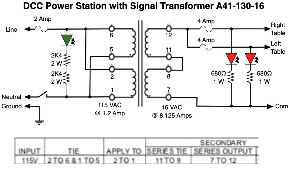 How to power turnouts on a model railroad DCC Power Station schematic