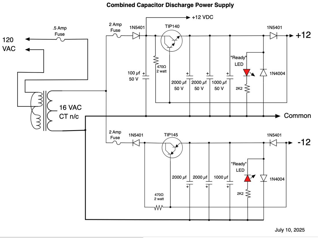 Capacitor Discharge Power Supply Schematic How to power turnouts on a model railroad