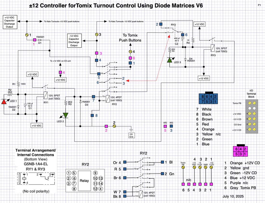 Tomix Turnout Controller Schamatic