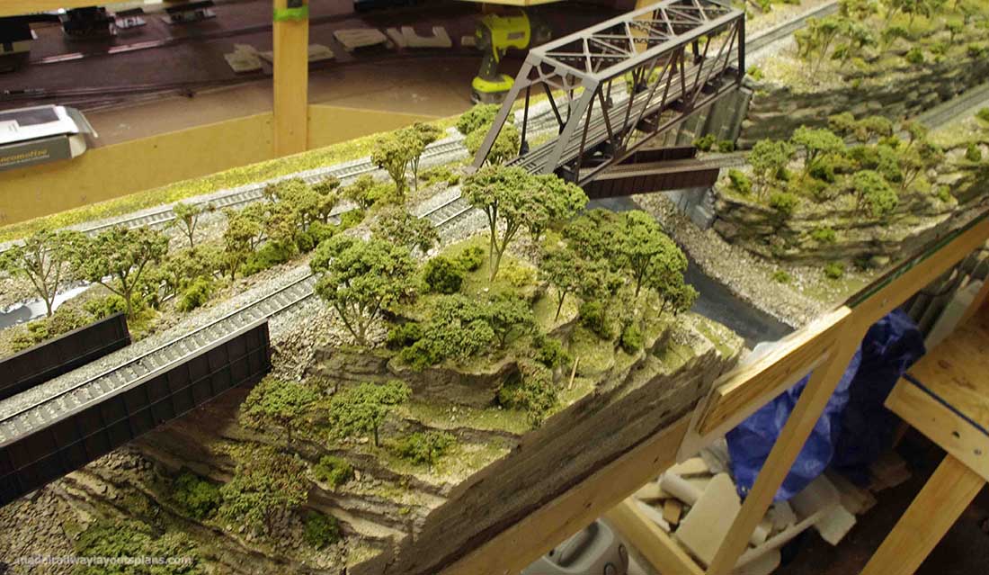 HO scale model train scenery
