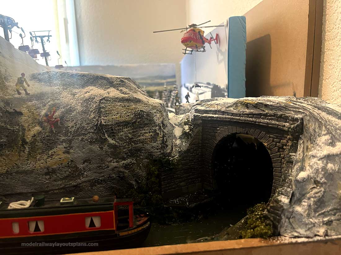 model railway canal boat