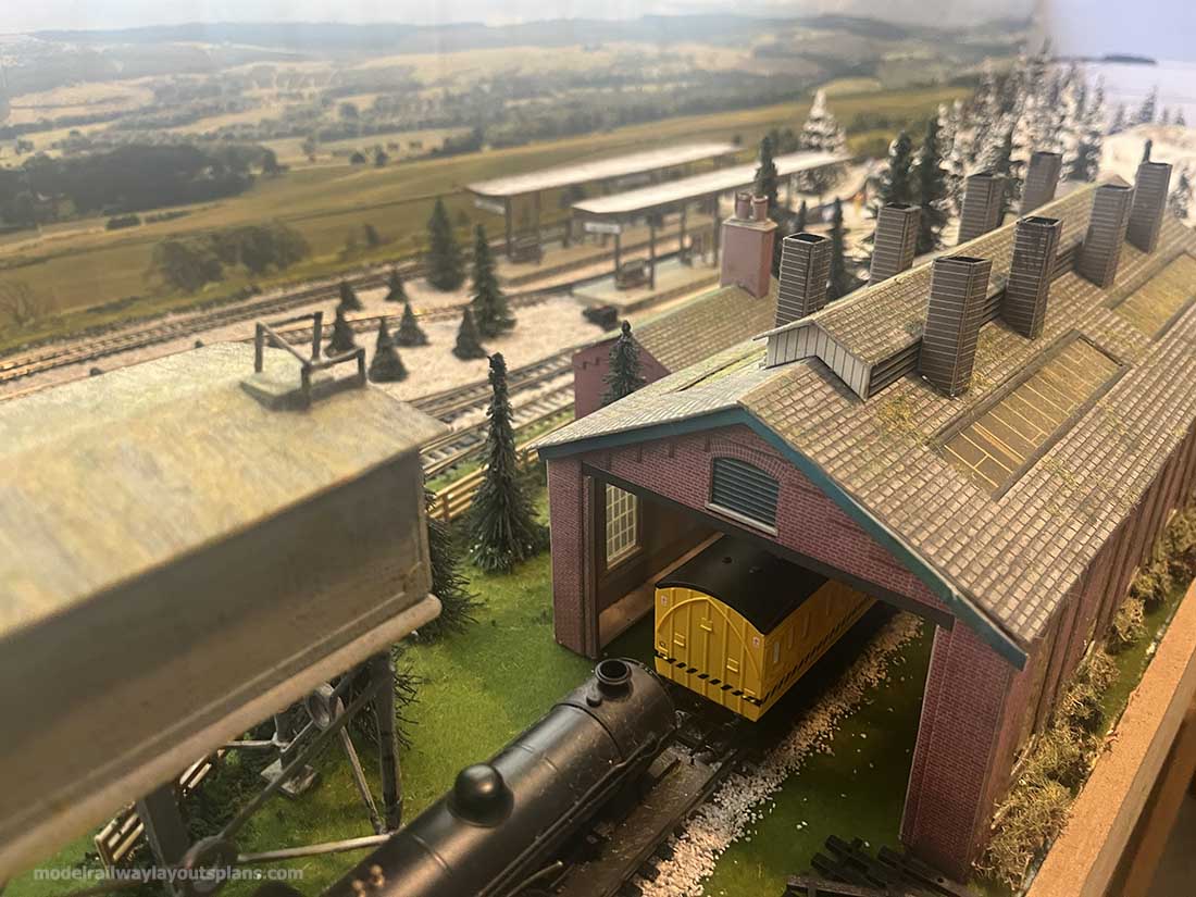 model train engine shed