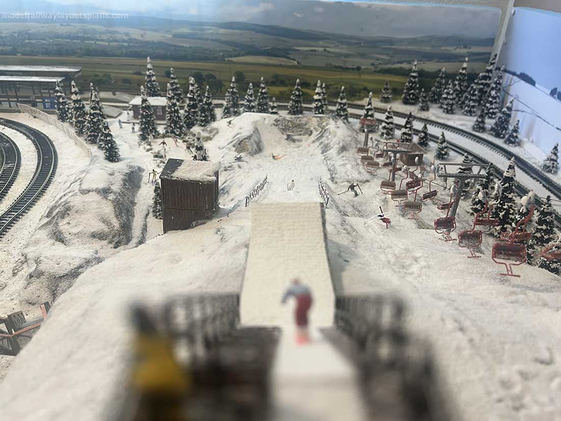 model railway snow ski jump