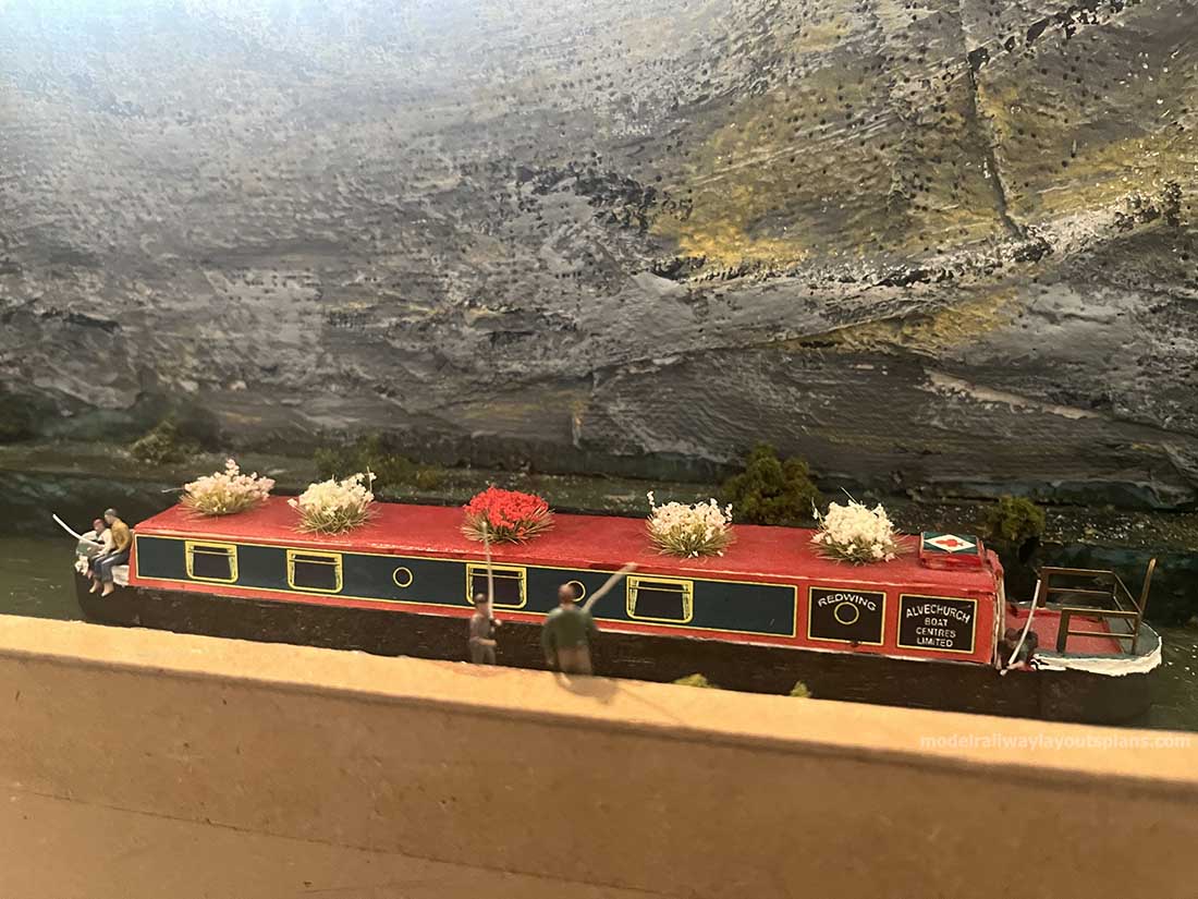 model railway canal boat