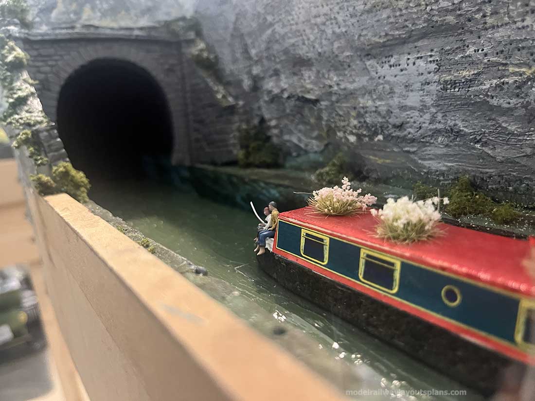 model railway canal boat