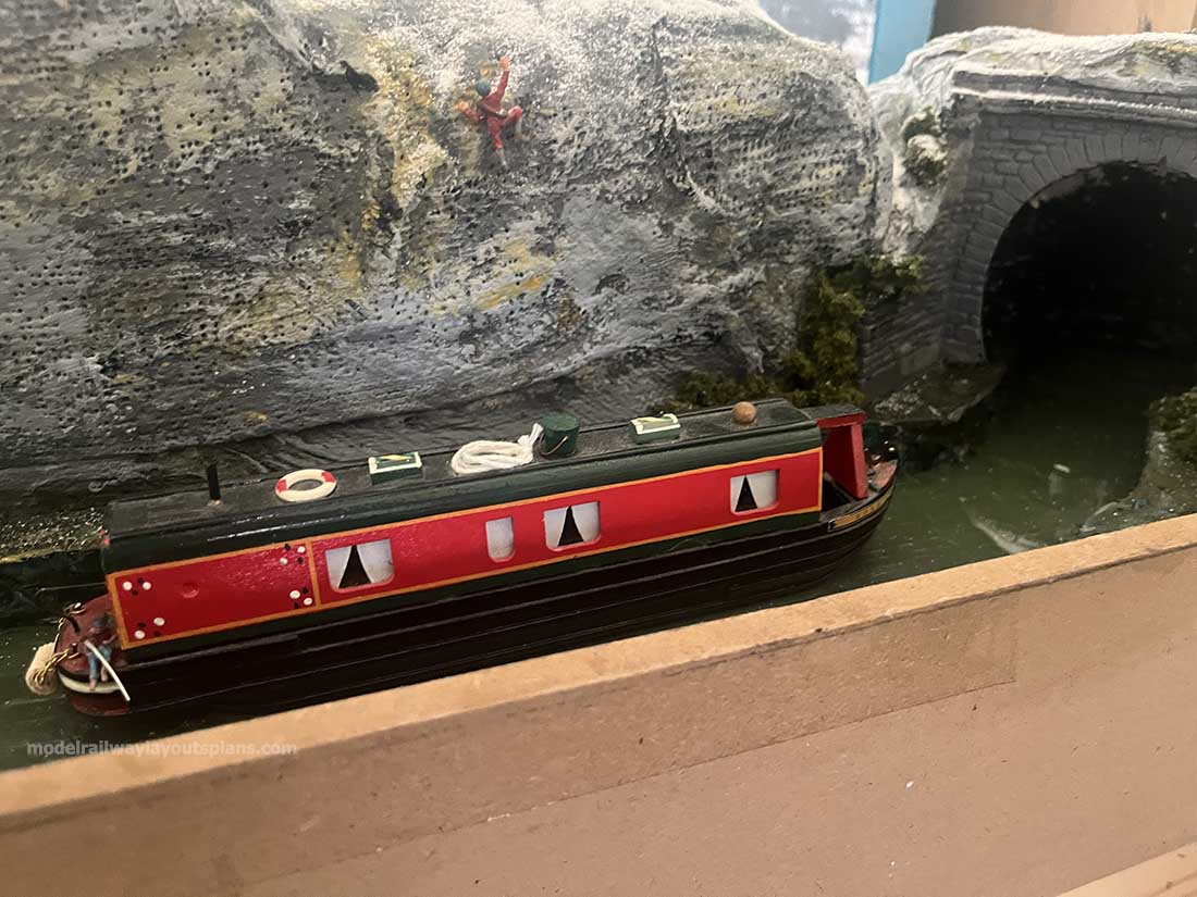 model railway canal boat