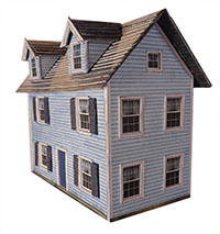 HO scale blue house printable building