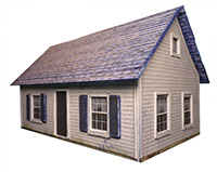 HO scale model railroad house printable building