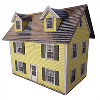 model railroad house printable building yellow