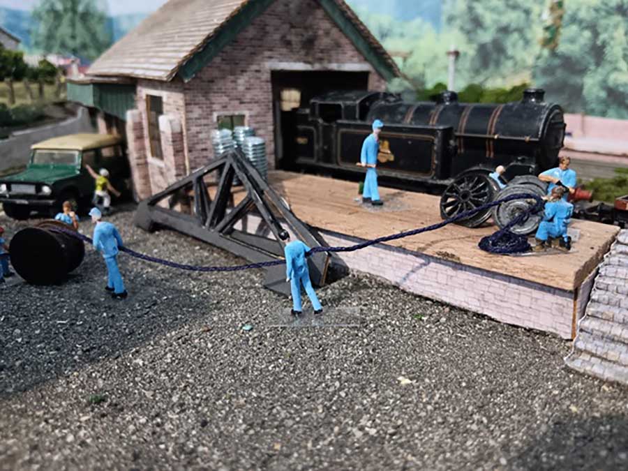 model train engine shed